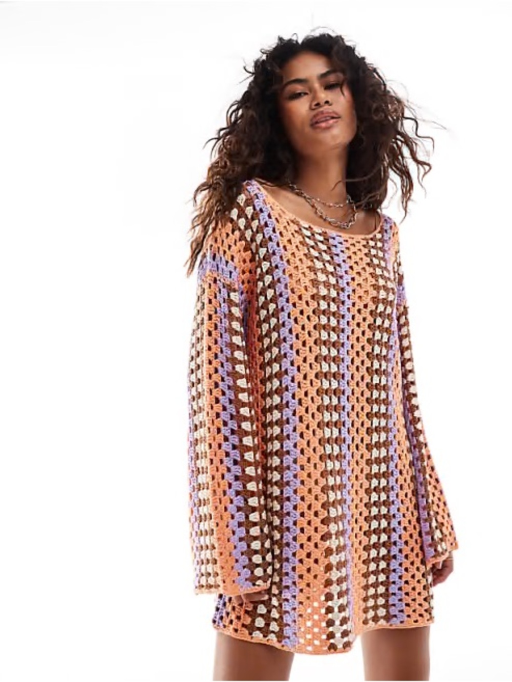 VRG GRL Myra Crochet Mini Dress Size Medium